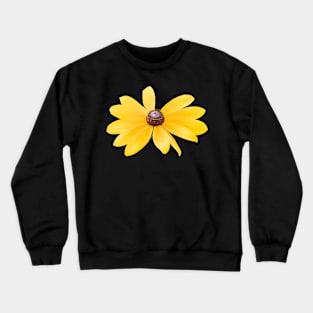 Yellow Black-Eyed Susan Flower on White Background Crewneck Sweatshirt